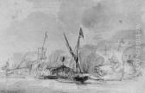 Seeschlacht. by Ludolf Backhuysen