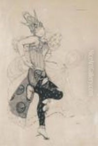 Costume Design For Natalia Trukhanova In La Peri by Leon Samoilovitch Bakst