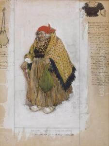A Costume Design For Le Coeur De La Marquise by Leon Samoilovitch Bakst