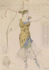 Costume Design For Anna Pavlova's Dance 'pas De Diane' In The Ballet La Fee Des Poupees