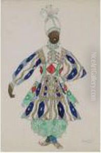 Costume Design From Aladin Ou La Lampe Merveilleuse by Leon Samoilovitch Bakst