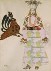 Etude De Costume Pour L'opera Comique "mavra" D'igorstravinsky by Leon Samoilovitch Bakst