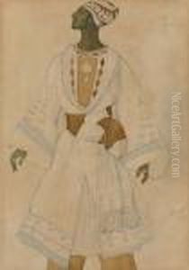 Costume Design For Le Fiance In Le Dieu Bleu by Leon Samoilovitch Bakst