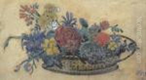 Stillleben Mit Blumen In Einem Korb. by Leon Samoilovitch Bakst