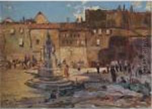 Town Square In Lobenicht, Kaliningrad by Leon Samoilovitch Bakst