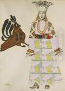 Etude De Costume Pour L'opera Comique "mavra" D'igor Stravinsky