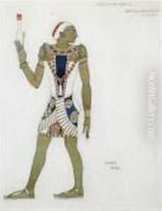 Costume Design For A Young Attendant To Menelas In A Production Ofhelen De Sparte by Leon Samoilovitch Bakst