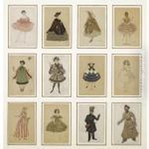 Twelve Postcards Of Costume Designs From The Ballet 'la Fee De Poupees'