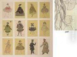 A Series Of Twelve Postcards
Published By The St. Evgenii Society Depicting Costume Designs From La
Fee Des Poupees by Leon Samoilovitch Bakst