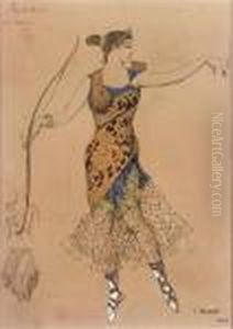 Twelve Postcards Of Costume
Designs From The Ballet 'la Fee De Poupees' by Leon Samoilovitch Bakst