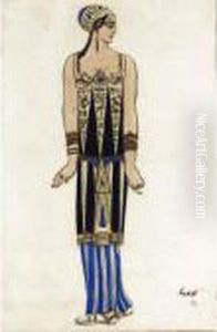 Costume Design For An Egyptian Dancer by Leon Samoilovitch Bakst