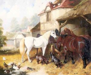 A Farmyard Scene 2 by John Frederick Herring Snr