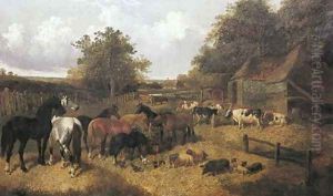 A Farmyard 2 by John Frederick Herring Snr