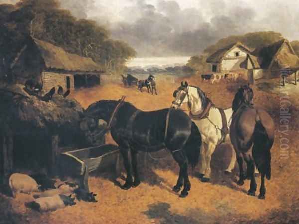 Horses By A Pig Sty 1852 - view 1