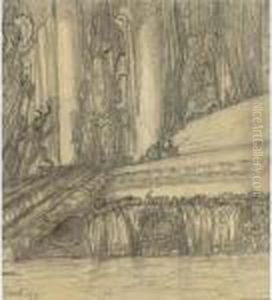Pencil Sketch For The Palace Decor In by Leon Samoilovitch Bakst
