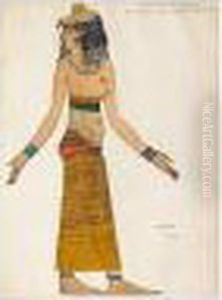 A Costume Design For One Of The Egyptian Slaves Of Menelas In 'helene Of Sparte' by Leon Samoilovitch Bakst