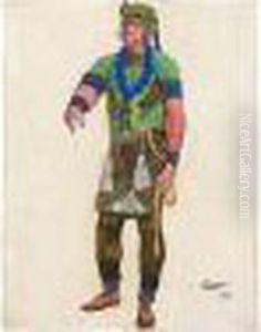 Costume Design For The Queen's Guard In 'judith' by Leon Samoilovitch Bakst