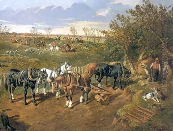 Plow Horse with a Foxhunt Beyond - view 1