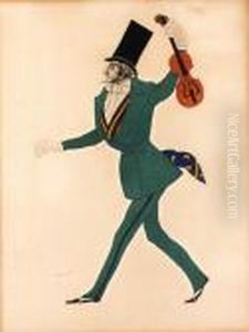 Portrait Of A Violinist by Leon Samoilovitch Bakst