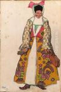 Costume Design For Moskva - Woman by Leon Samoilovitch Bakst