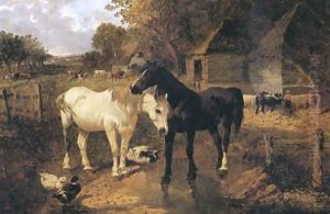 A Farmyard by John Frederick Herring Snr