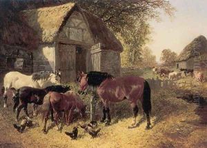 Horses and Chickens by John Frederick Herring Snr