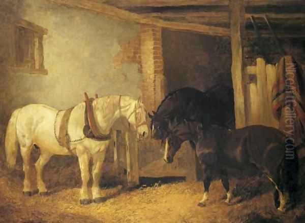 Horses In A Barn 1847 - view 1