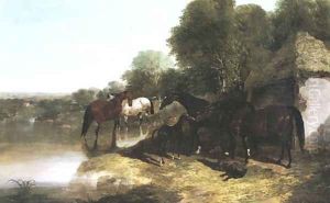 Two Horses Beeswing And Queen Of Trumps-1847 by John Frederick Herring Snr