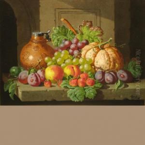 Still Life With Fruit And Lidded Jug by Charles Thomas Bale