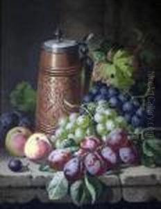 Flagon And Fruit On A Ledge