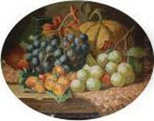 Still Life With Fruit And An Earthenware Vase, On A Ledge