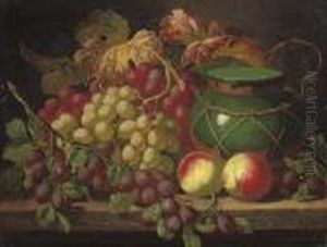 Still Life With Grapes And Jar