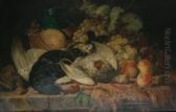 A Still Life Of Fruit And Dead Game On Ashelf - view 1