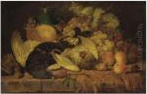 Still Life With Fruit And Fowl by Charles Thomas Bale