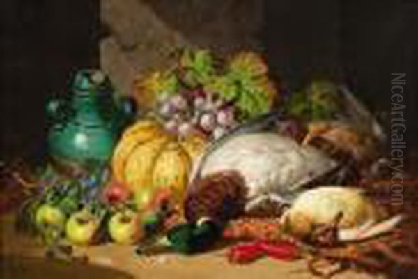 Still Life With Dead Game And Fruit by Charles Thomas Bale