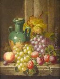 Still Life With Fruit, Dead Game
And Stoneware Tankard; Still Life With Earthenware Jar And Fruit by Charles Thomas Bale