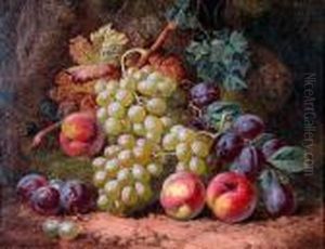 A Still Life Of Grapes And Plums by Charles Thomas Bale