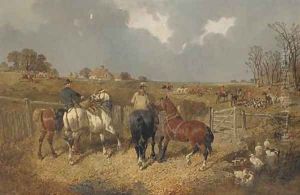 Watching the hunt by John Frederick Herring Snr