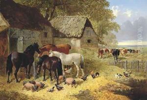 Farmyard companions 2 by John Frederick Herring Snr