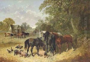 Feeding time by John Frederick Herring Snr
