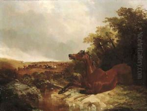 The fallen hunter by John Frederick Herring Snr