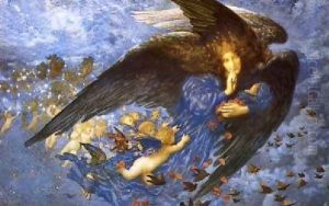 Night With Her Train Of Stars by Edward Robert Hughes R.W.S.