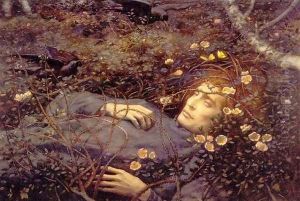 Oh Whats That In The Hollow by Edward Robert Hughes R.W.S.