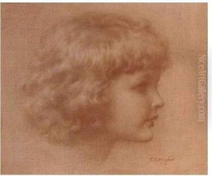 Head of a child by Edward Robert Hughes R.W.S.