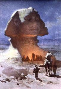 A Night Encampment before the Sphinx by Carl Haag