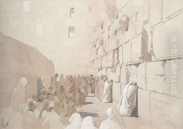 Am Klageplatz der Juden Wailing Wall at Jerusalem - view 1