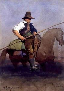 Un Campagnole a Roman peasant on horseback Un Campagnole a Roman peasant on horseback