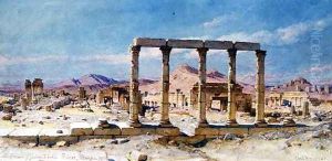 The Remains of Zenobias Palace Palmyra by Carl Haag