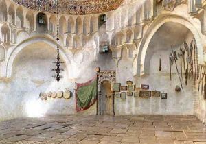 The Mosk of the Howling Derweeshes near Case el Ali Cairo by Carl Haag