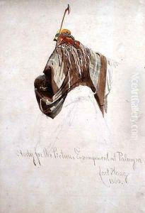 Study for Encampment at Palmyra top of figure on camels back